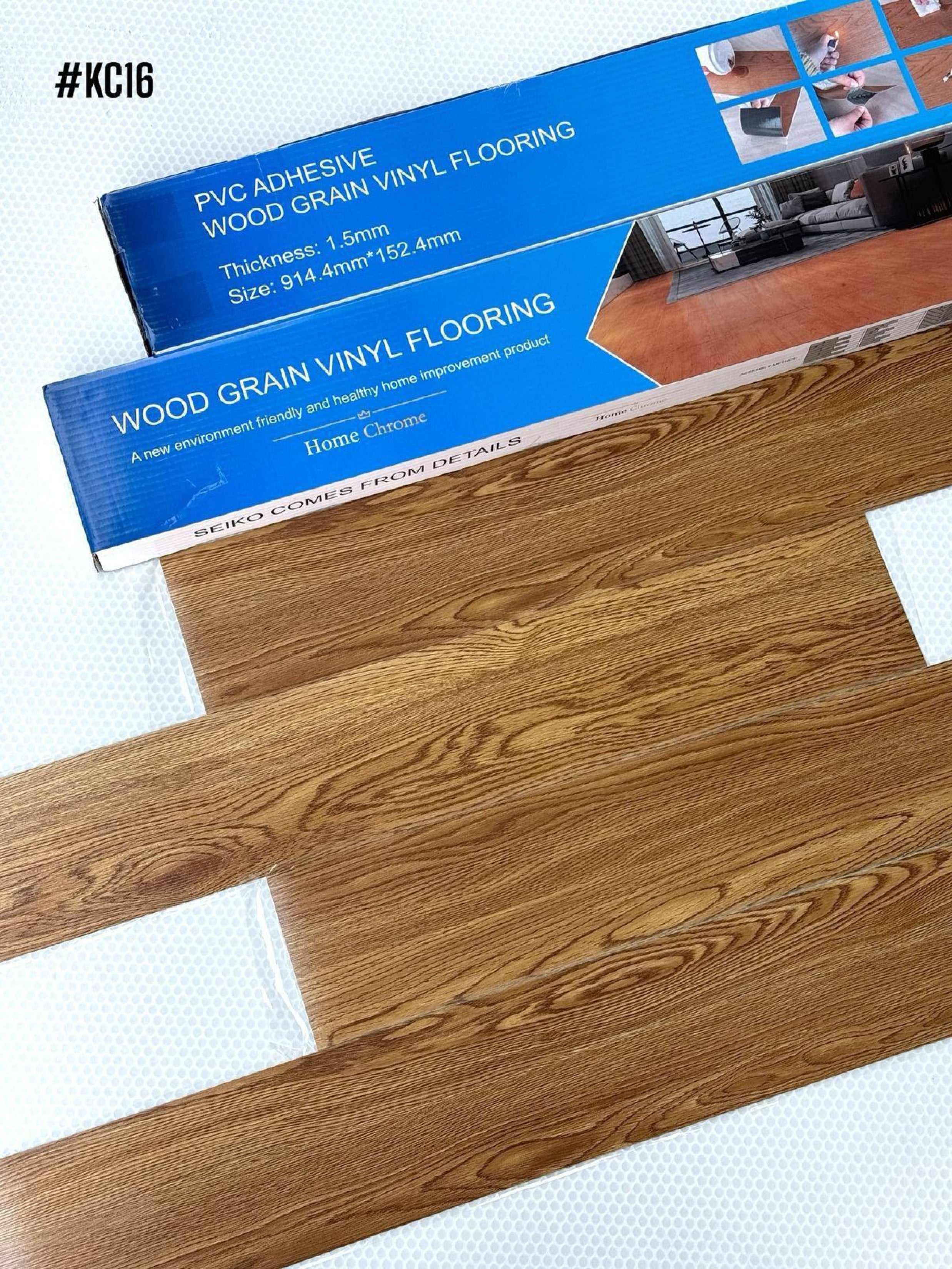 Self-Adhesive LVT PVC Plank Flooring (covers 54sqft per box) (8 colors option)