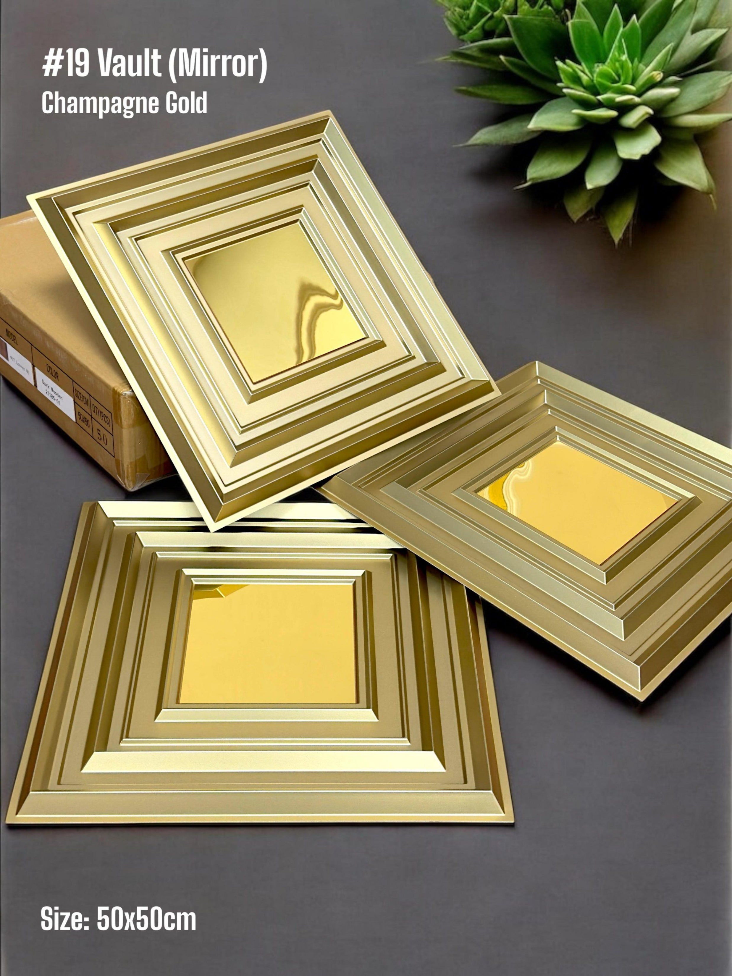 #19 Vault - Vault 3D PVC Panel (Mirror) - 6 colors option - (Size 50*50cm)