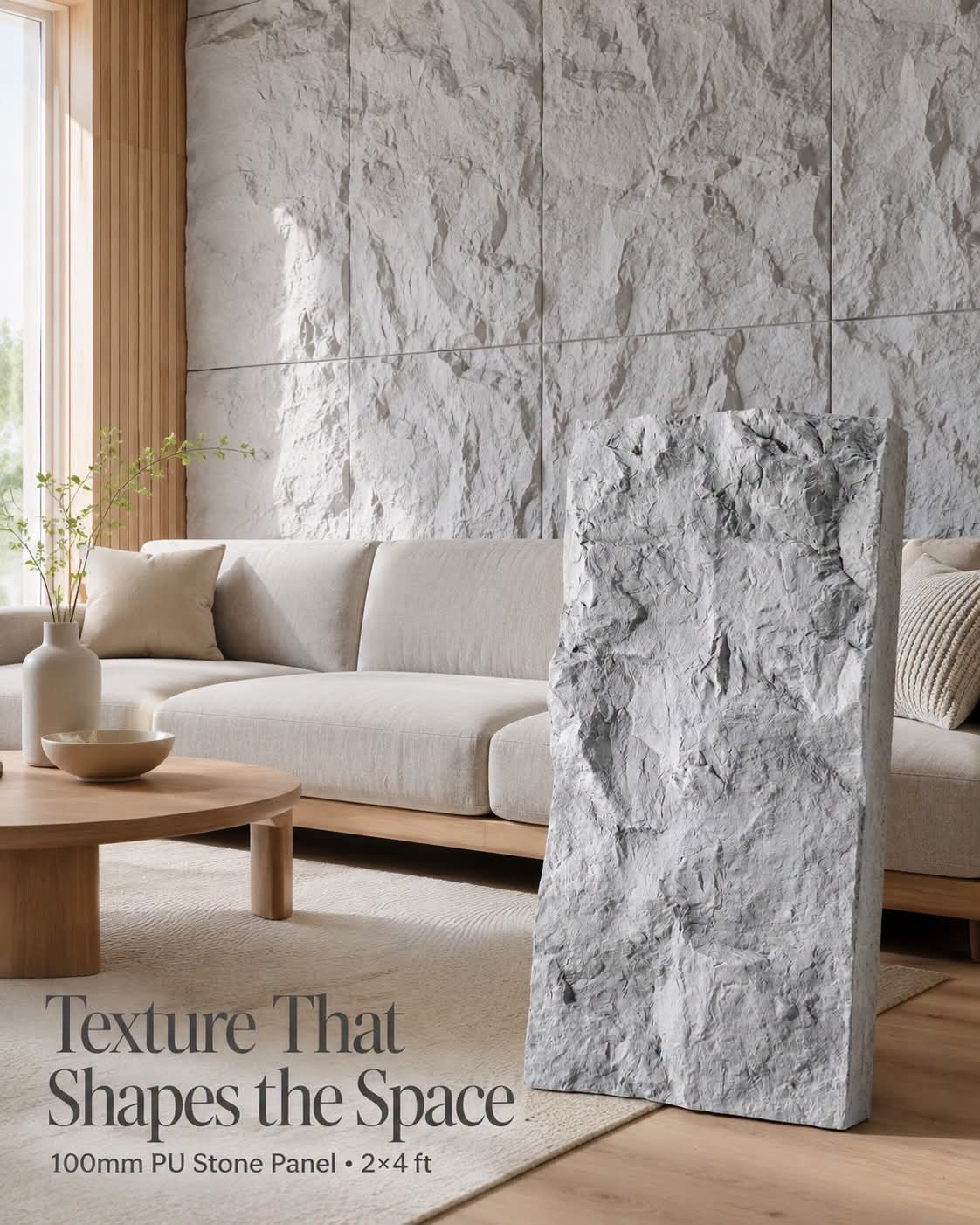 #StoneGuard101 - 100mm PU stone Panels (Size 2*4ft) - 5 colors option- Min 8Pcs