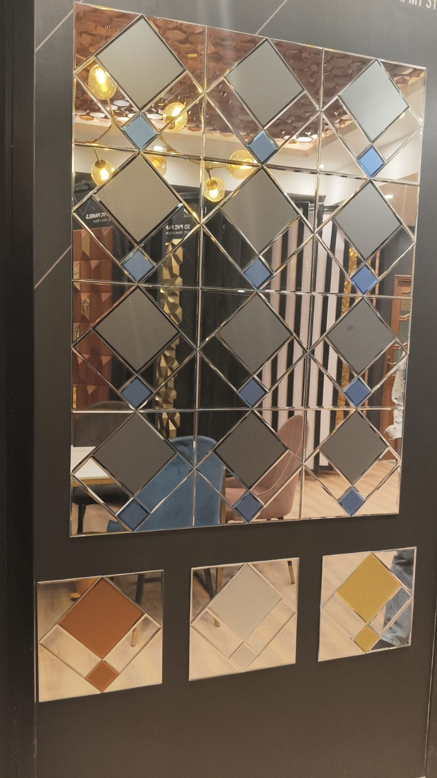 #MT31 Dual-Tone Reflective Glass Mosaic Tile (Grey/Blue) (Min 22 Pcs) 1 Tile Coverage Area 1 Sq Ft