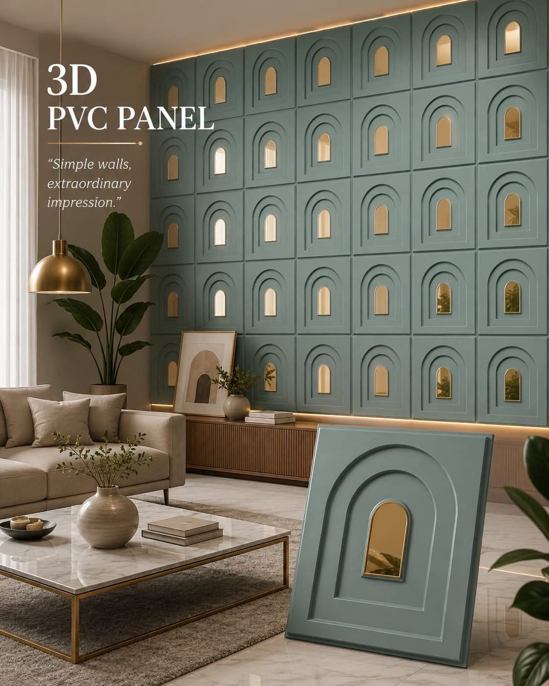 #21 Arch - Arch 3D PVC Mirror Panel - 6 colors option - (Size 50*50cm) - Min 10Pcs