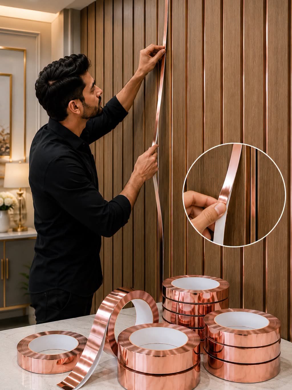 #Profile Tape - Self Adhesive Mirror Profile Acrylic Tape - 2 colors option (Length 8ft)