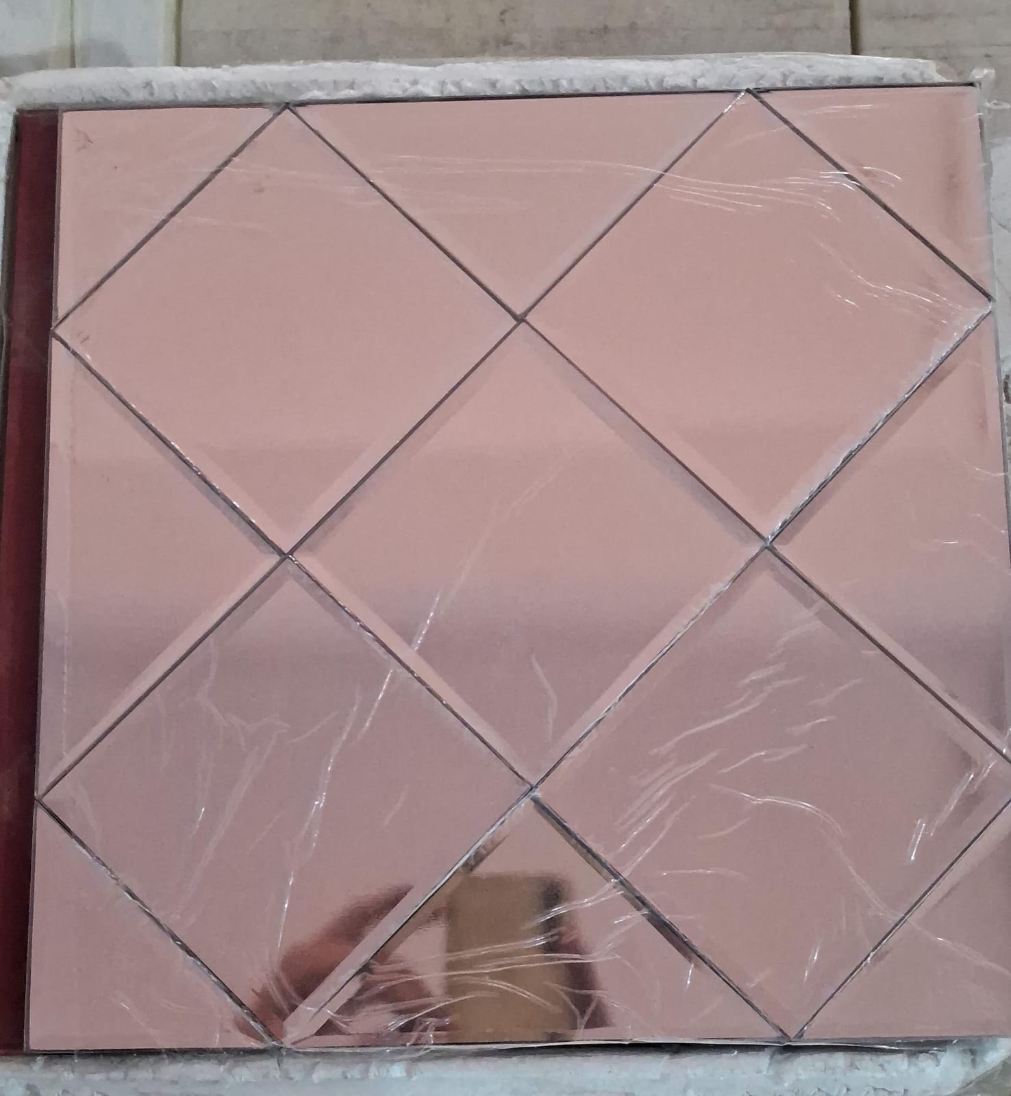 #MT15 Rose Gold Self Adhesive Glass Mosaic Tile (Min 22pcs)