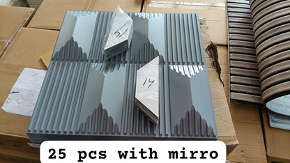 #14 Stone - 3D PVC Panel Stone (Mirror) - 5 colors option - (Size 50*50cm) - Min 10Pcs
