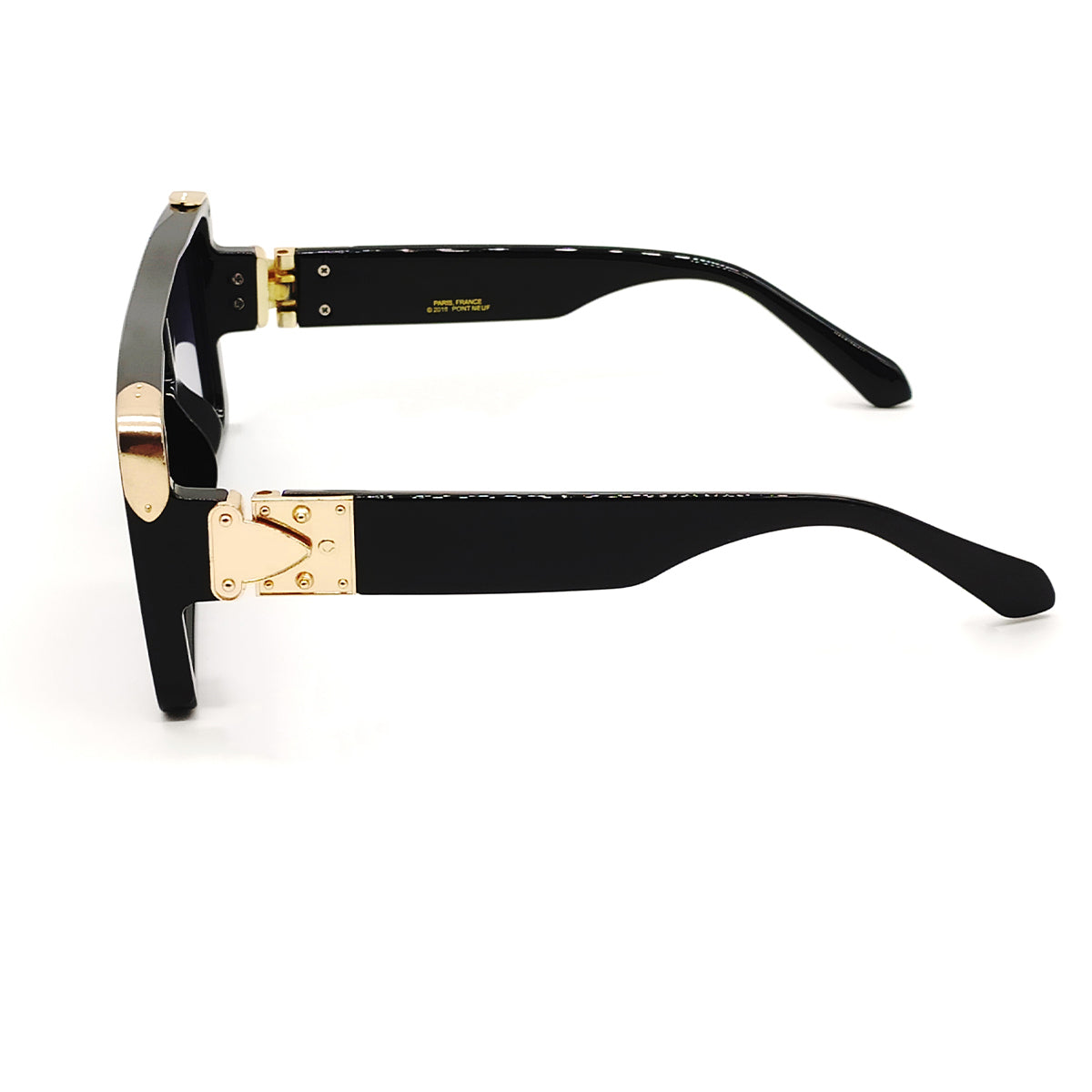 Black Manchester Square Sunglasses (SUN-LV-1258-BLK2GLD-BLK) SWASTIK CREATIONS The Trend Point