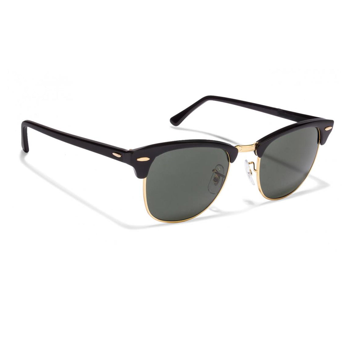 Black Eltrose Square Sunglasses (SUN-RN-3016-BLK1GLD-M) SWASTIK CREATIONS The Trend Point