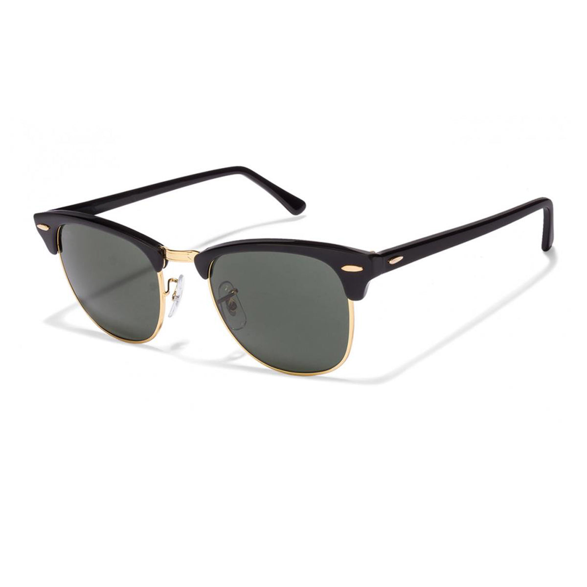 Black Eltrose Square Sunglasses (SUN-RN-3016-BLK1GLD-M) SWASTIK CREATIONS The Trend Point