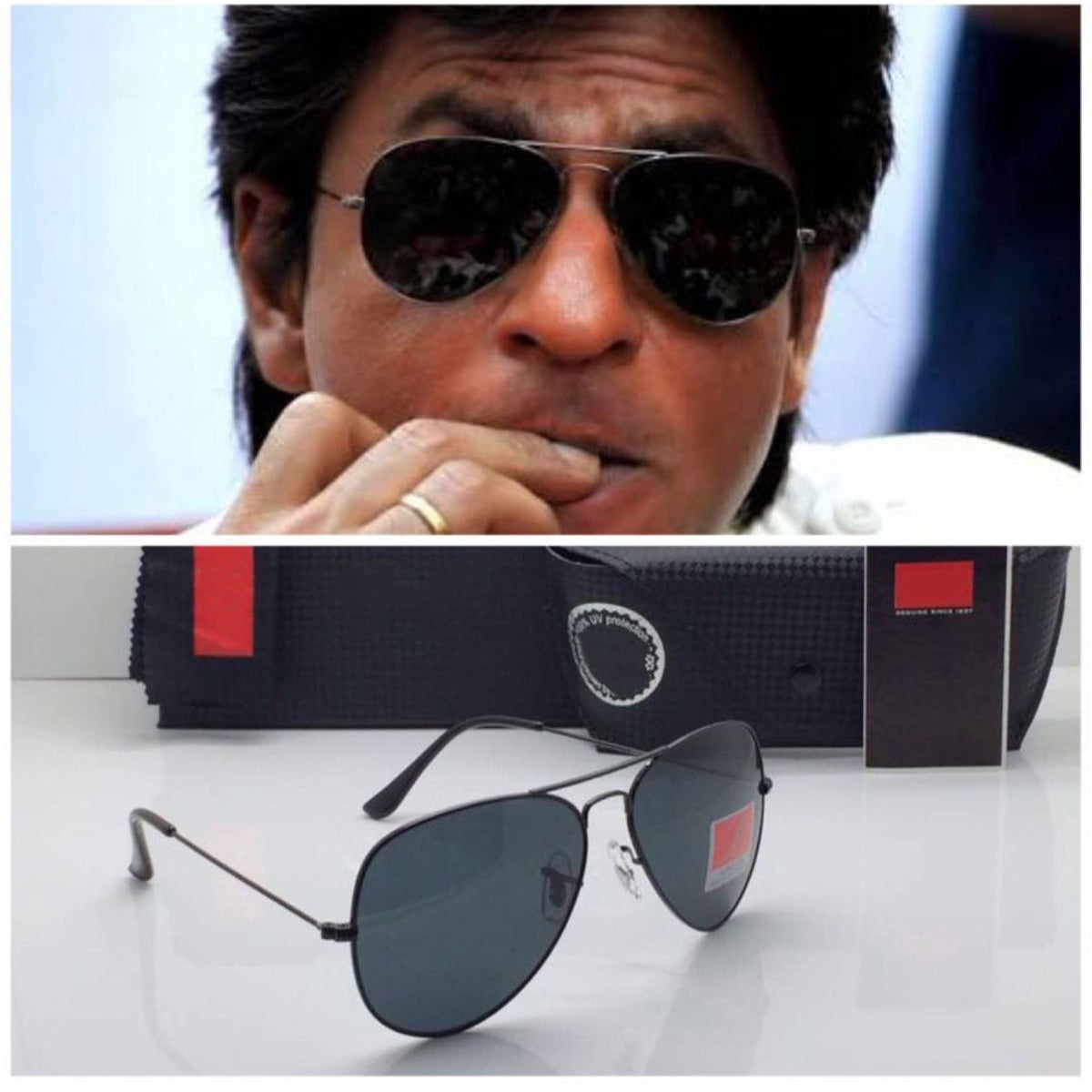 Purosangue 3026 Aviator Sunglasses (SUN-RN-3026-BLK1BLK-M) SWASTIK CREATIONS The Trend Point