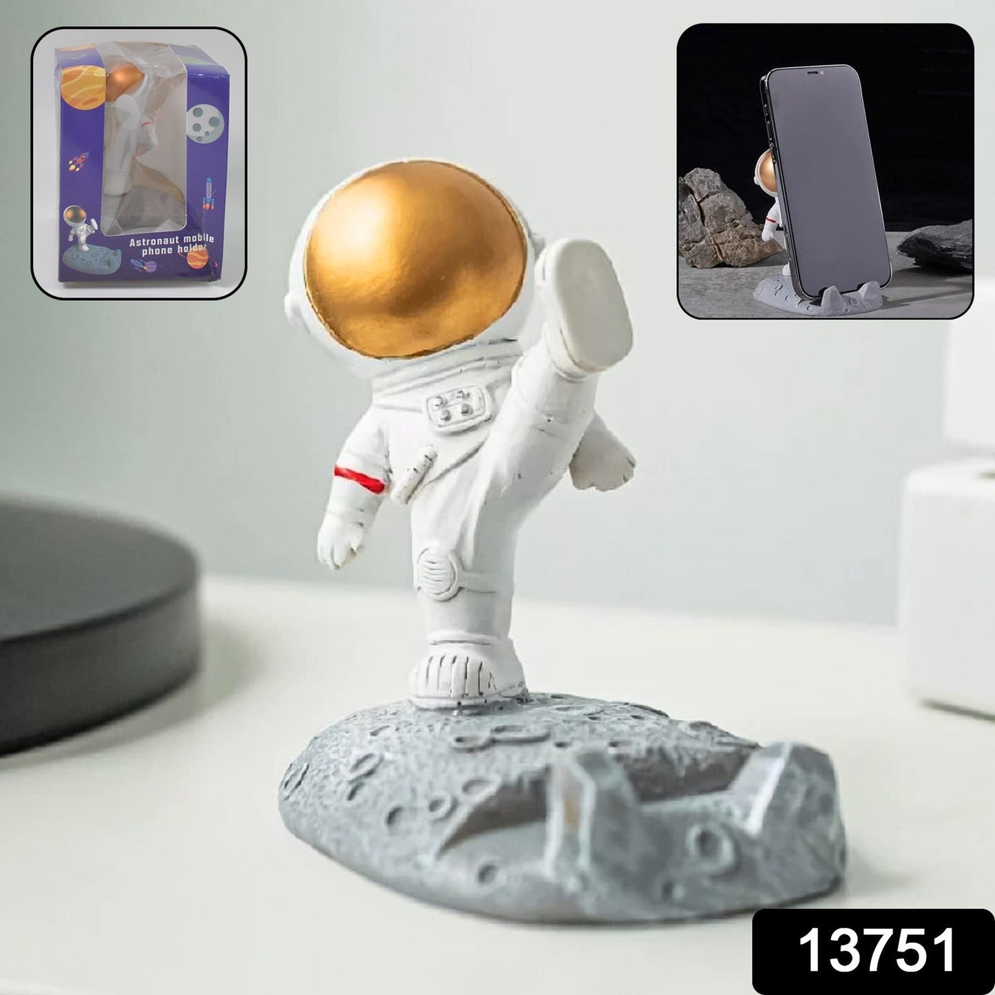 Mobile Holder Astronaut Phone Stand Planet Creative Fun 3D Design (1 Pc / Mix Design) SWASTIK CREATIONS The Trend Point