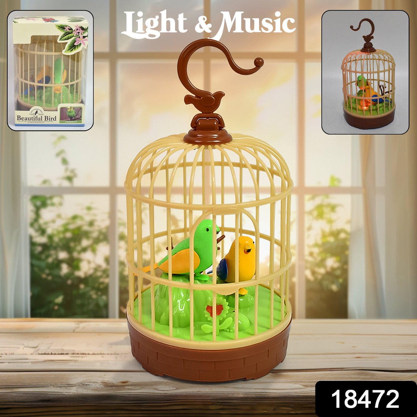 Toysmith Chirping Bird in Hanging Cage SWASTIK CREATIONS The Trend Point