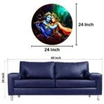 CH-RKR14 Whispers of Love: Radha Krishna Painting with Frame Sparkle Glossy Round Golden Framed Large Painting Office, Living Room, Bedroom, Home Decoration SWASTIK CREATIONS The Trend Point