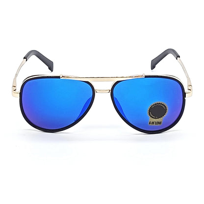 Frogurist 4414 Aviator Sunglasses (SUN-RN-4414-BLU3GLD-M)