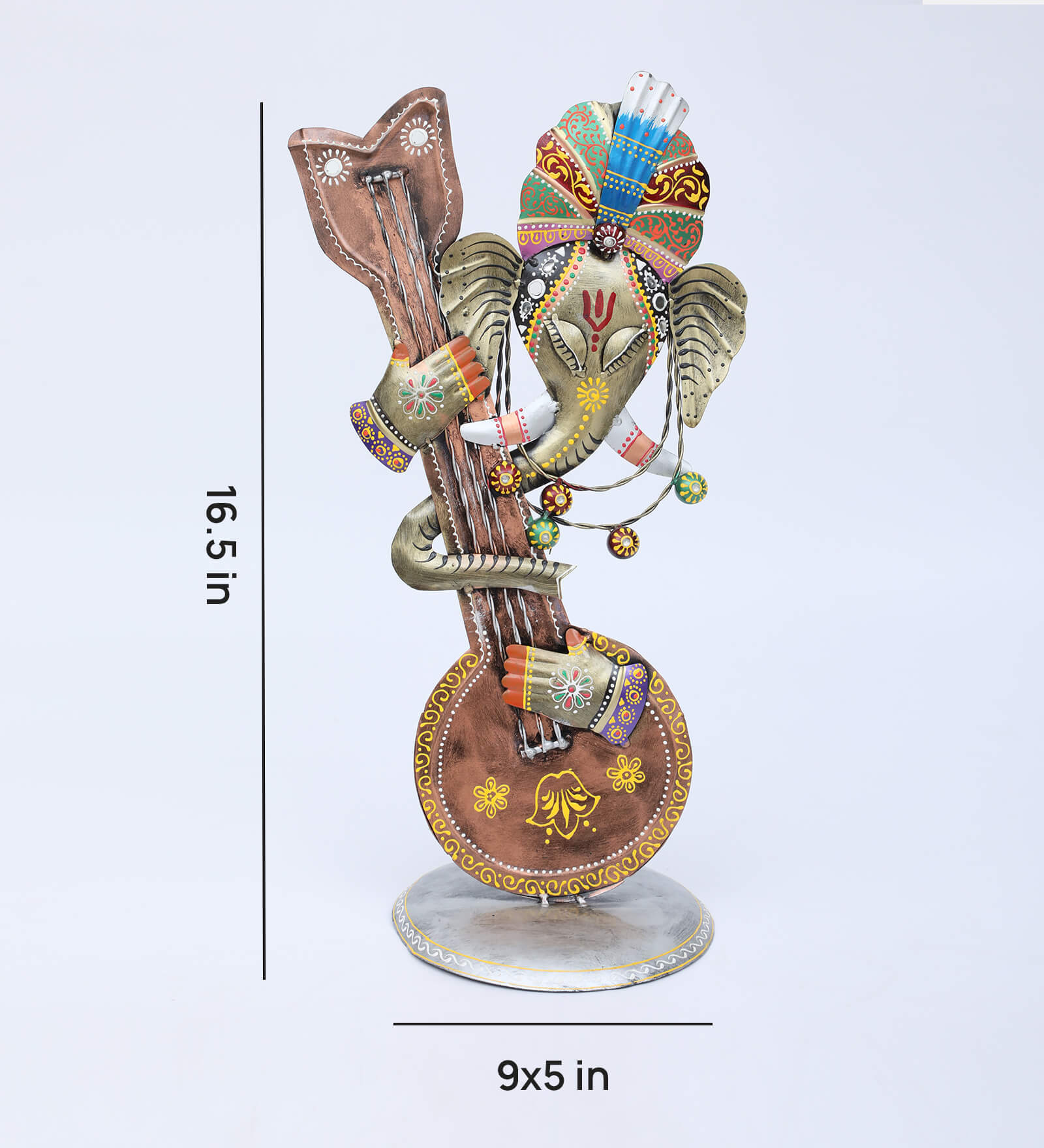 Ganesh Stand Multicolour Iron Idol
