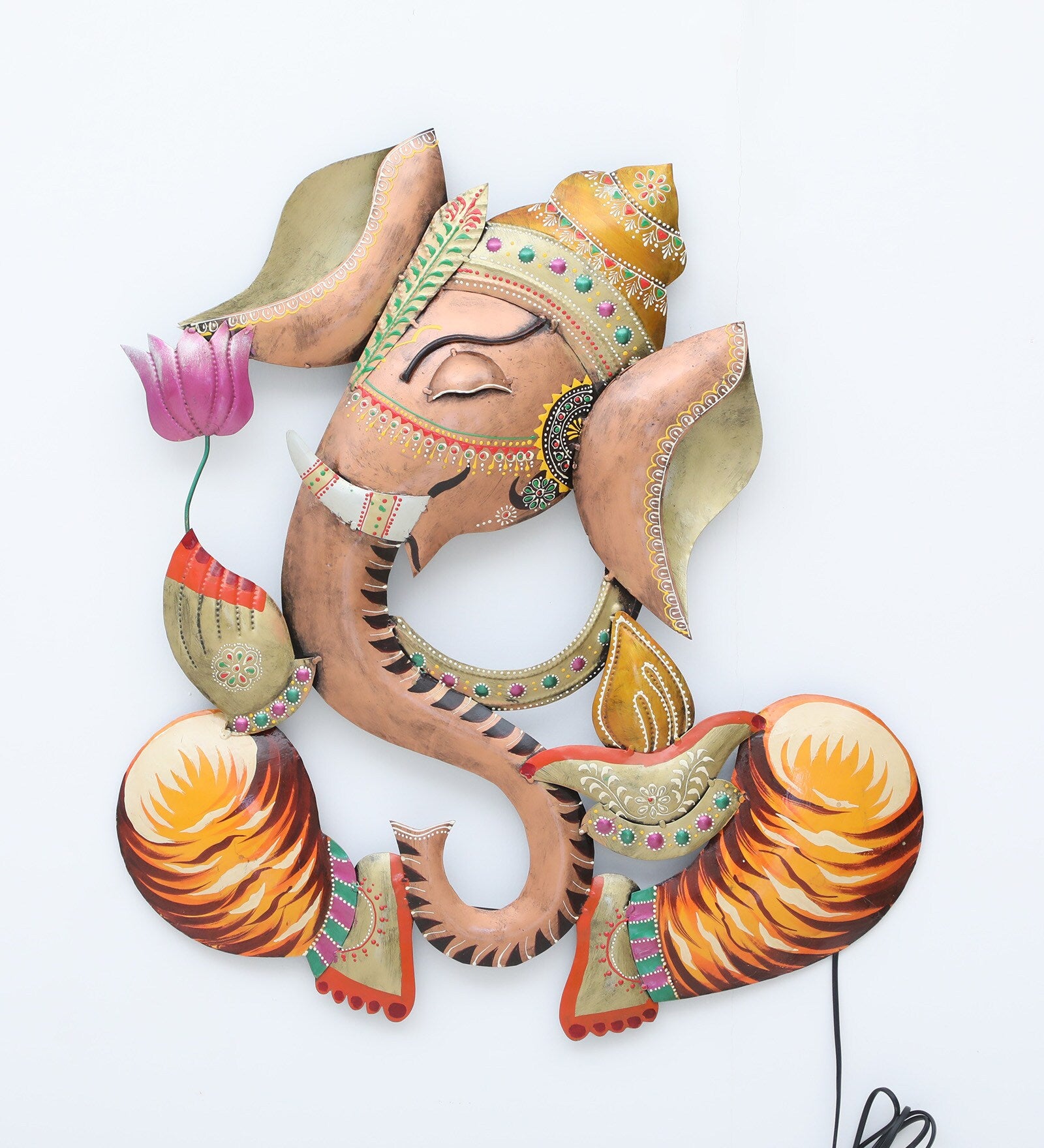 Decorative Ganesh Multicolour Iron Wall Art
