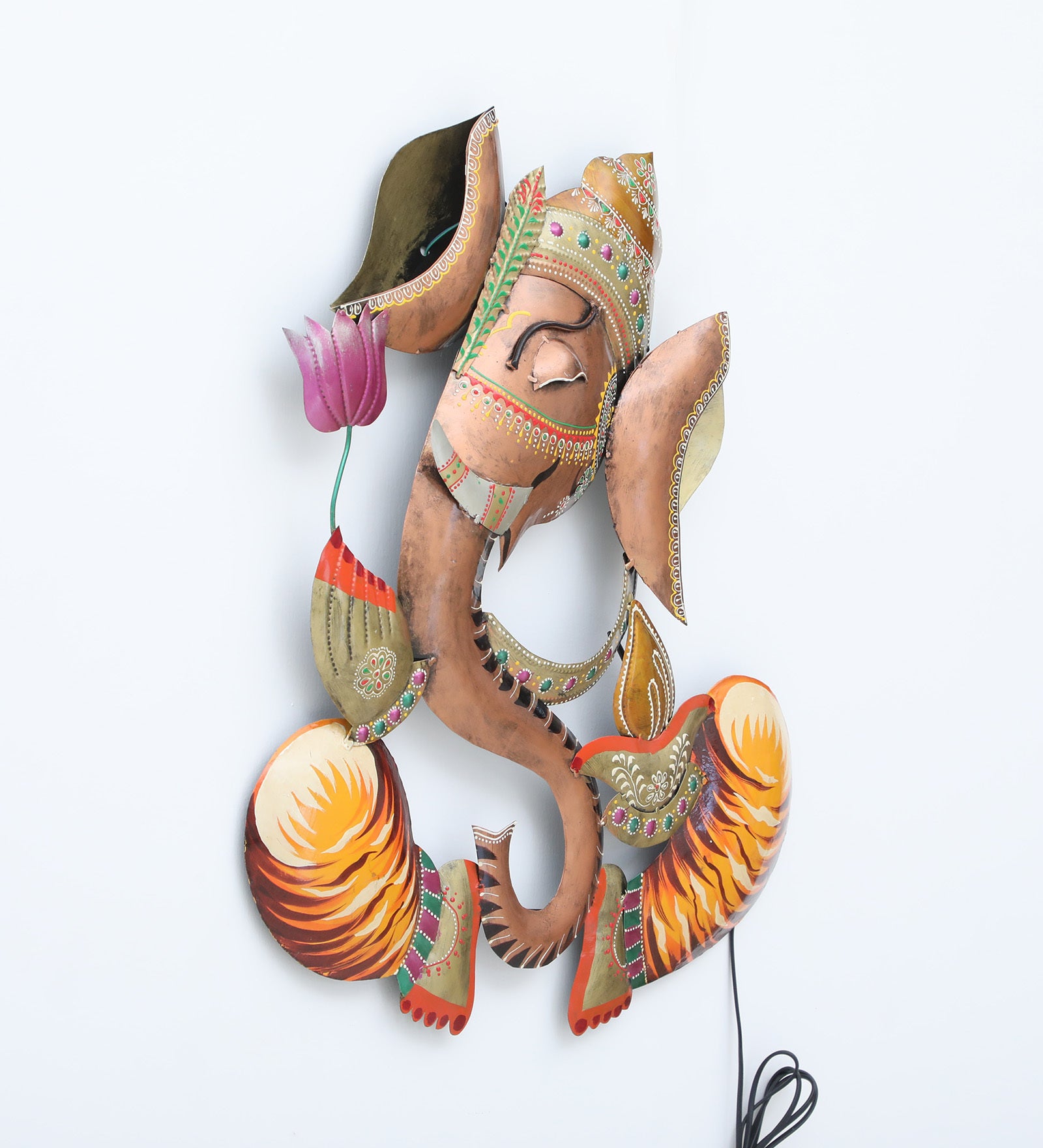 Decorative Ganesh Multicolour Iron Wall Art