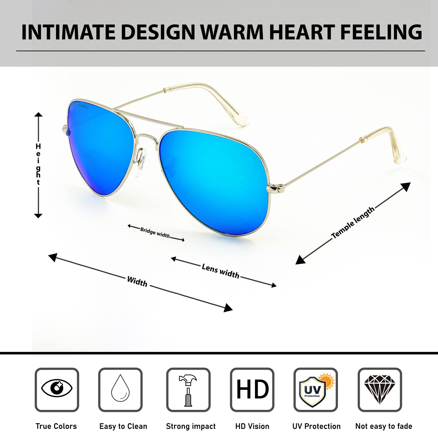 Blue Armstoner Aviator Sunglasses (SUN-LK-3026-AQB3SIL-M) - SWASTIK CREATIONS The Trend Point SWASTIK CREATIONS The Trend Point