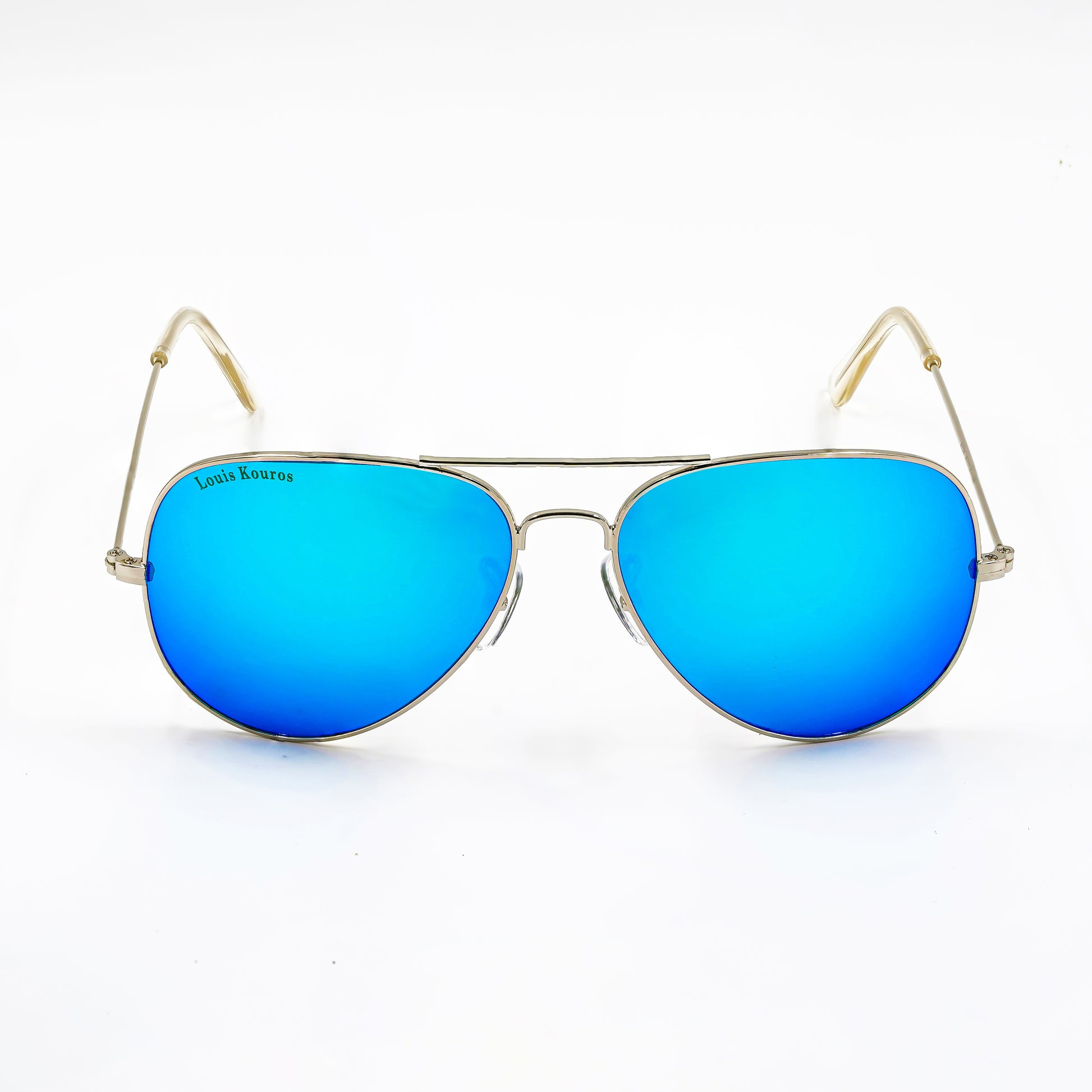 Blue Armstoner Aviator Sunglasses (SUN-LK-3026-AQB3SIL-M)