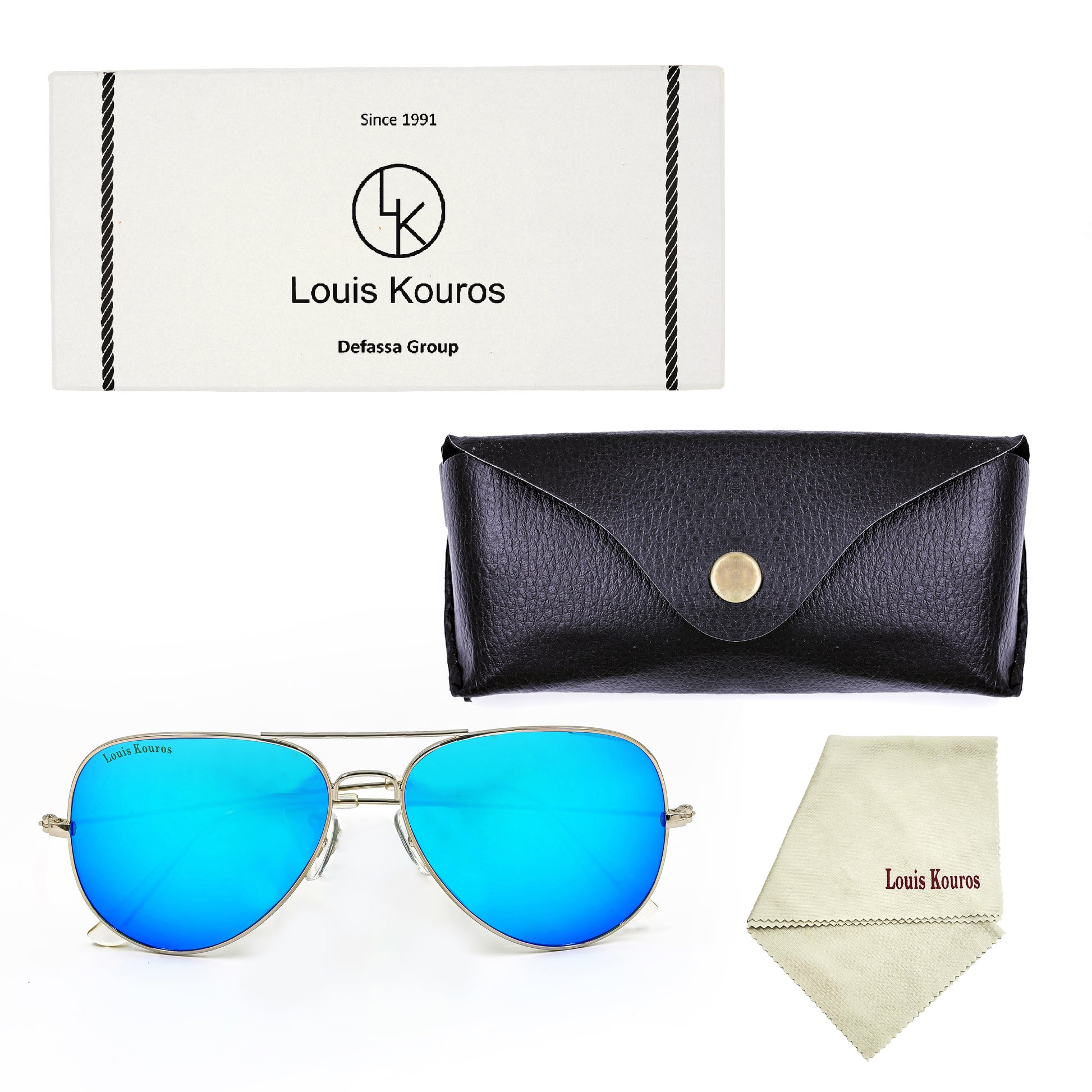 Blue Armstoner Aviator Sunglasses (SUN-LK-3026-AQB3SIL-M)