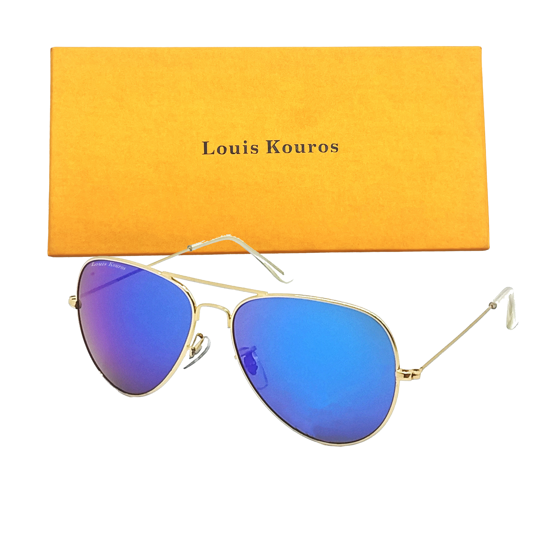 Blue Armstoner Aviator Premium Sunglasses (SUN-LK-3026-BLU3GLD-M)