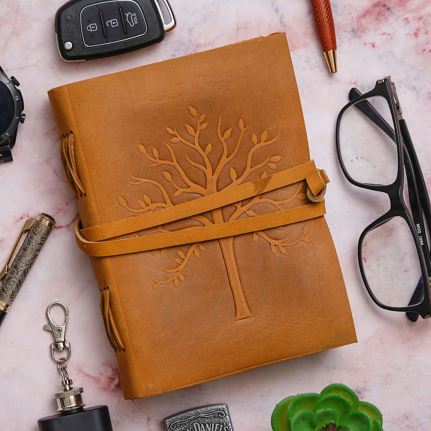 Swastik Trend Point Vintage Handmade Genuine Leather Journal | Premium Antique String Closure | 200 Handmade Brown Pages -2 SWASTIK CREATIONS The Trend Point