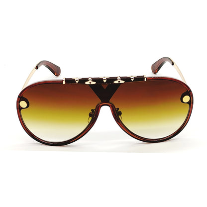 Brown portofino Aviator Sunglasses (SUN-LV-1058-BRN2GLD)