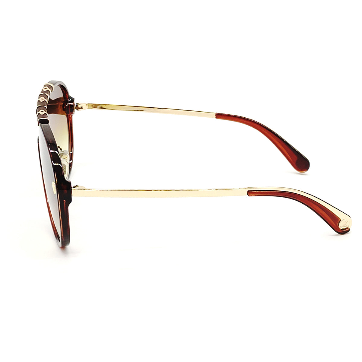 Brown portofino Aviator Sunglasses (SUN-LV-1058-BRN2GLD)