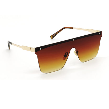 Brown Roma Square Sunglasses (SUN-LV-0909-BRN2GLD-LEOPARD)