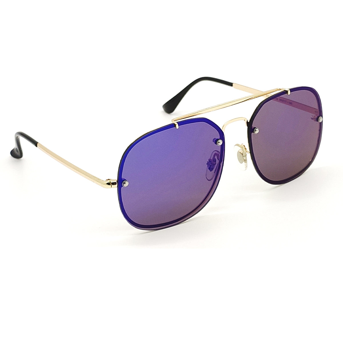 3583 Berlinetta Square Sunglasses (SUN-RN-3583-BLU3GLD) SWASTIK CREATIONS The Trend Point