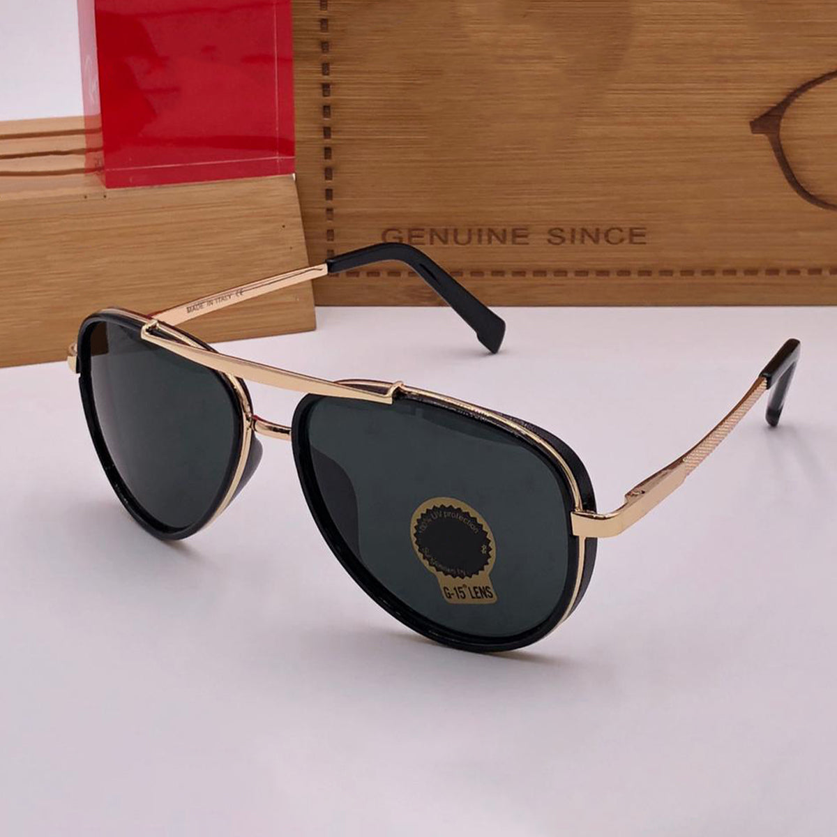 Frogurist 4414 Aviator Sunglasses (SUN-RN-4414-BLK1GLD-M) SWASTIK CREATIONS The Trend Point