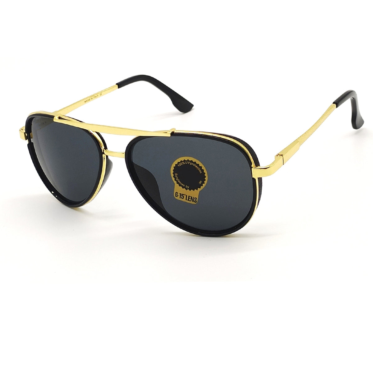 Frogurist 4414 Aviator Sunglasses (SUN-RN-4414-BLK1GLD-M) SWASTIK CREATIONS The Trend Point