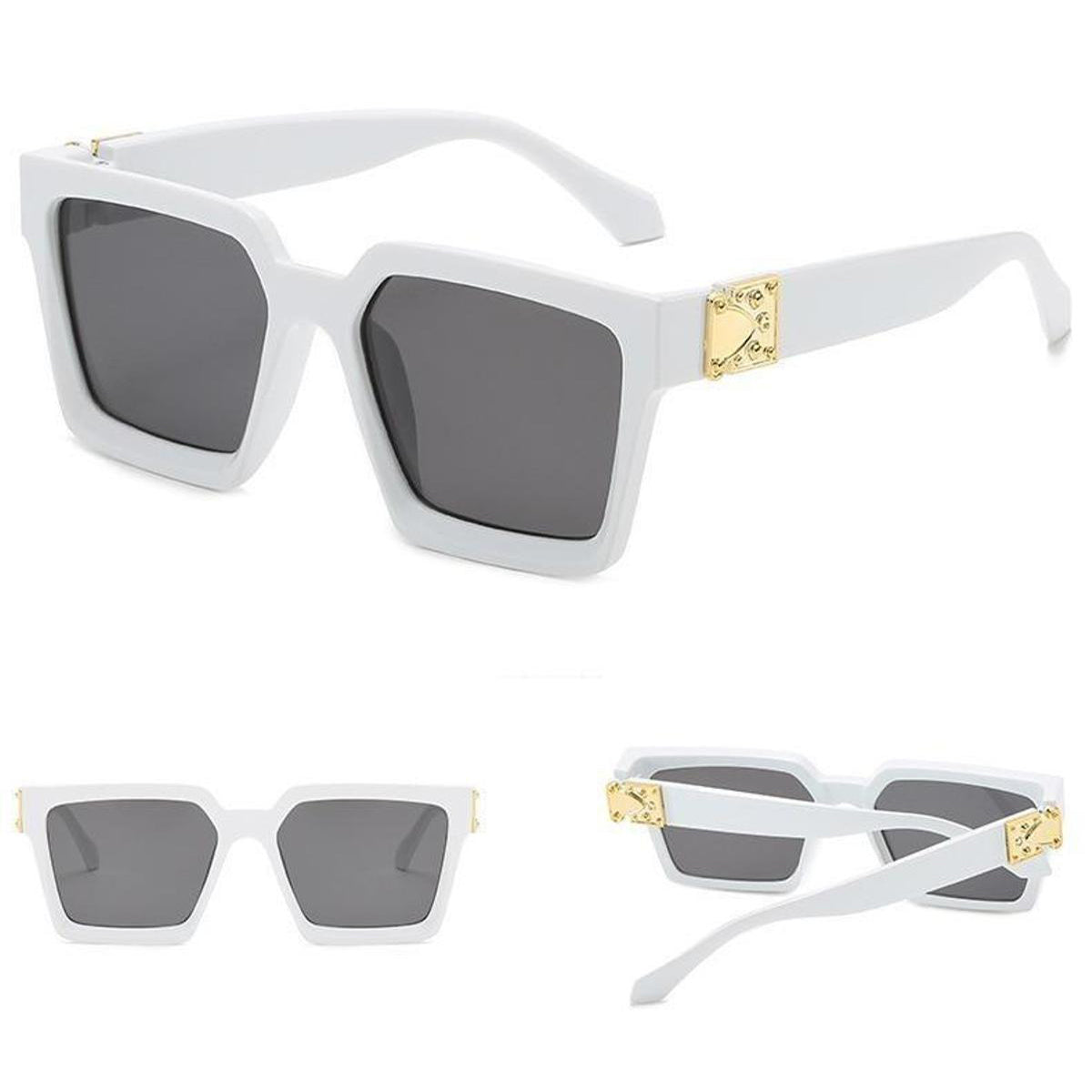 Black ASTROINER Square Sunglasses (SUN-LV-96006-BLK1GLD-WHITE) SWASTIK CREATIONS The Trend Point