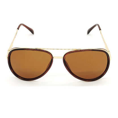 Lusso 0756 Aviator Sunglasses (SUN-LC-0756-BRN1GLD) - SWASTIK CREATIONS The Trend Point