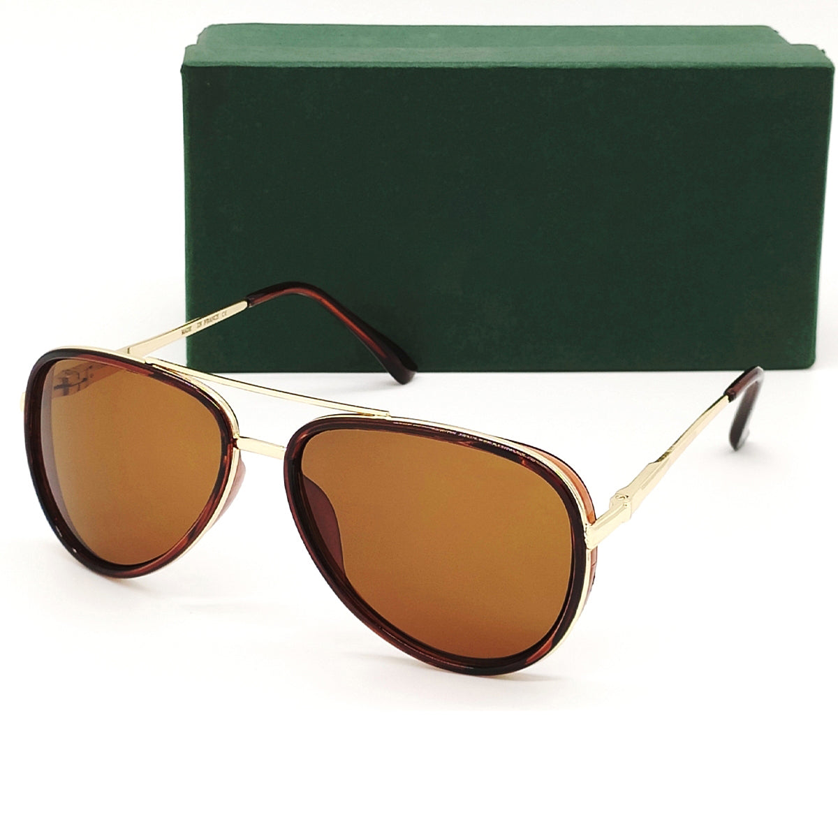 Lusso 0756 Aviator Sunglasses (SUN-LC-0756-BRN1GLD) - SWASTIK CREATIONS The Trend Point SWASTIK CREATIONS The Trend Point