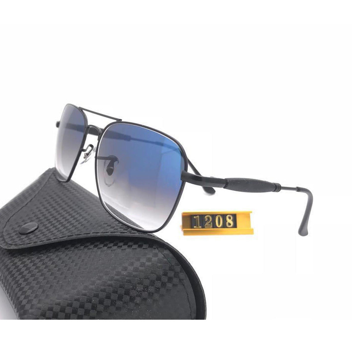 Blue Alicent Square Sunglasses (SUN-RN-1208-BLU2BLK-M) SWASTIK CREATIONS The Trend Point