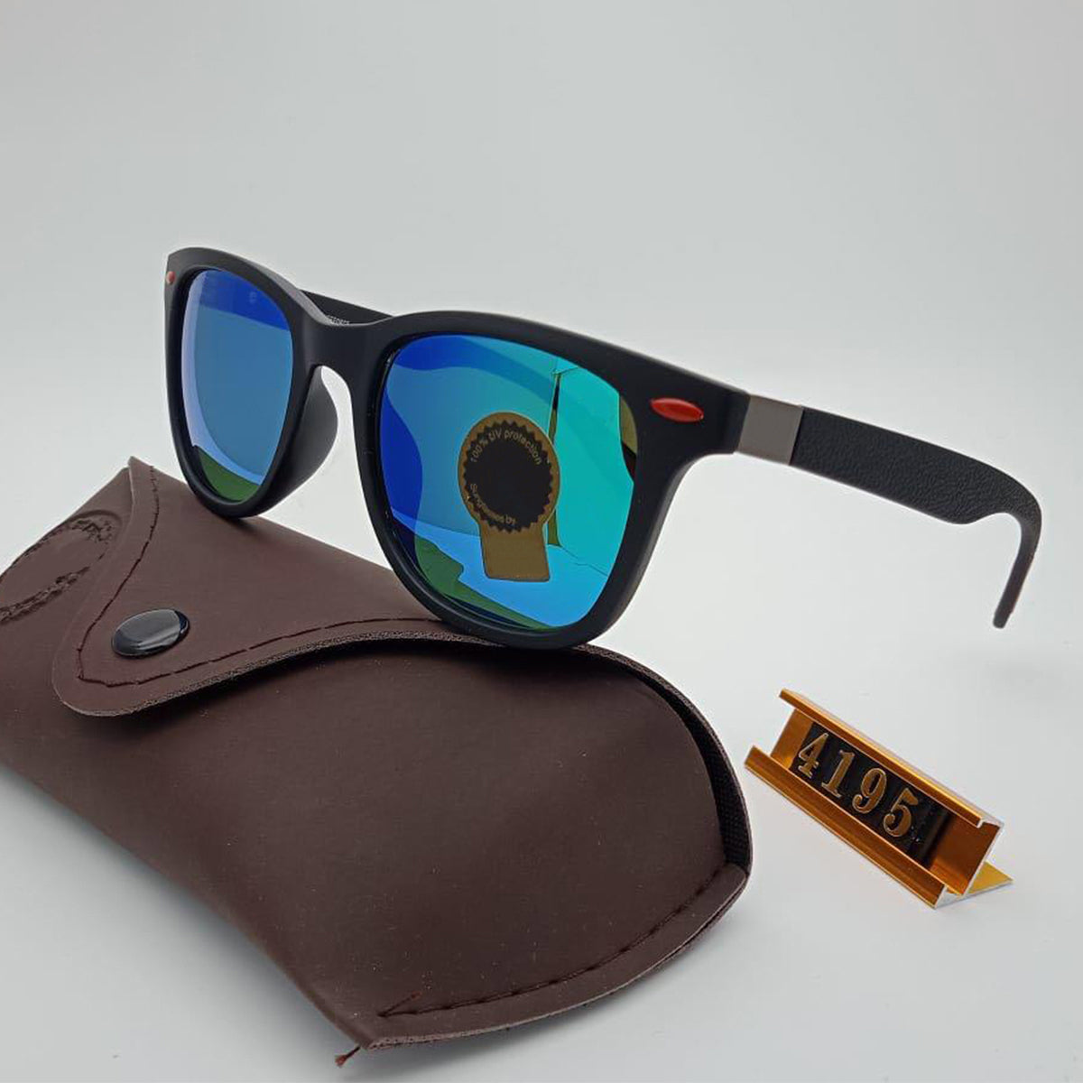 Aqua Blue VENOM Square Sunglasses (SUN-RN-4195-AQB3BLK-M) SWASTIK CREATIONS The Trend Point