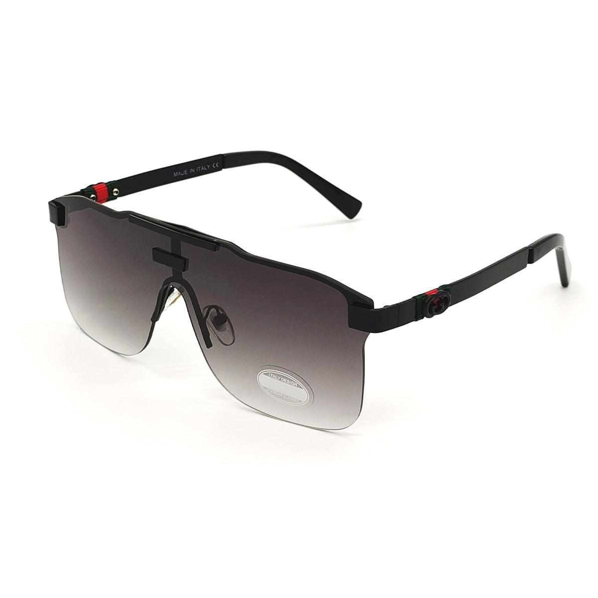 Black Countryman Square Sunglasses (SUN-GC-3808-BLK2BLK-BLK)