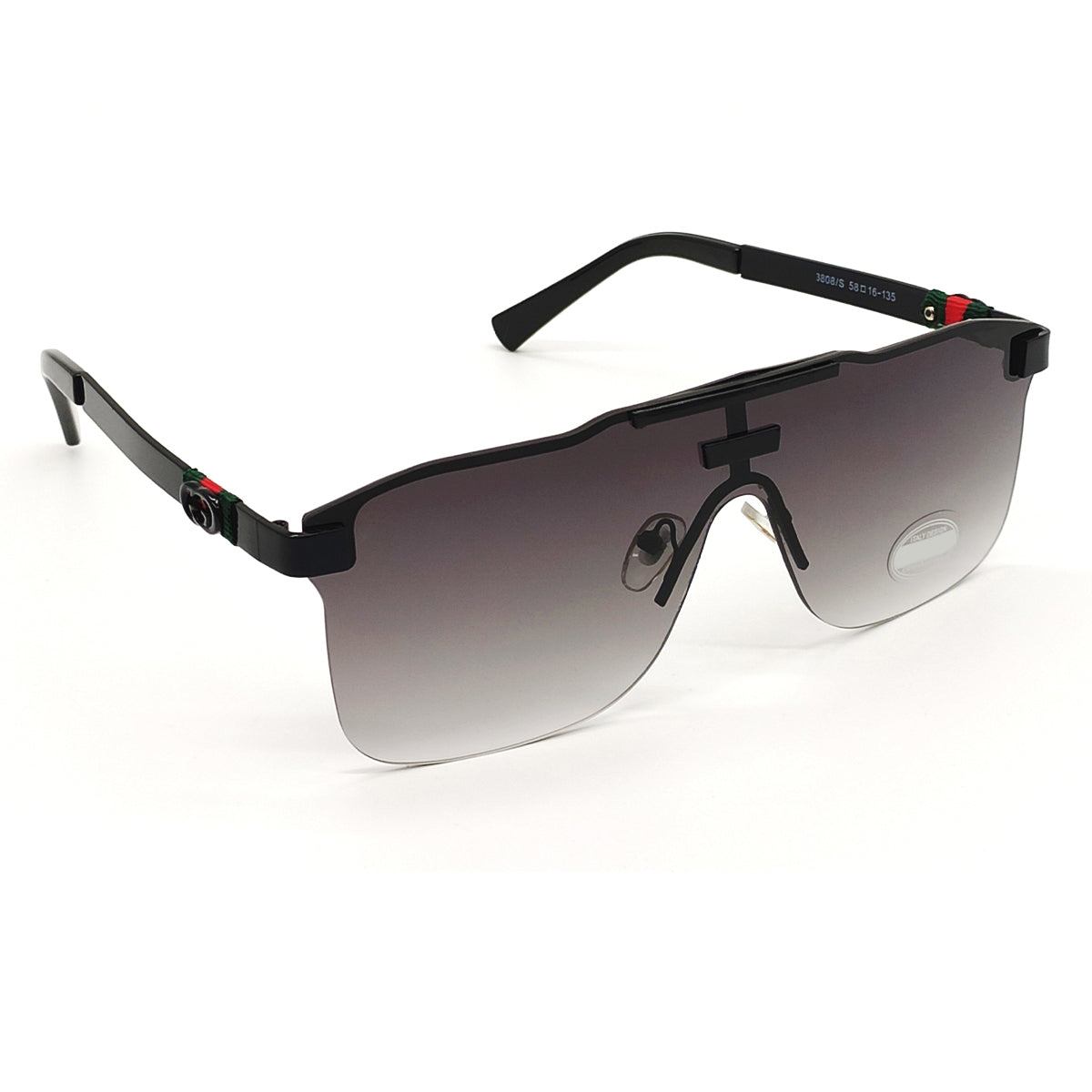 Black Countryman Square Sunglasses (SUN-GC-3808-BLK2BLK-BLK)