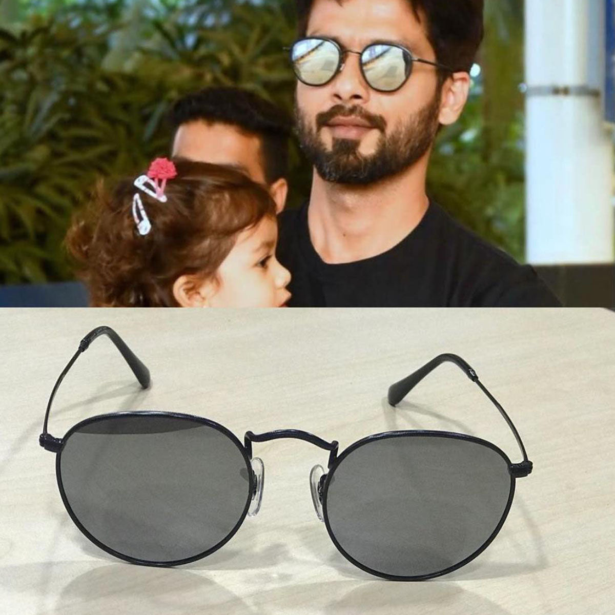 Black Nubelight Round Sunglasses (SUN-RN-3447-BLK1BLK-M) SWASTIK CREATIONS The Trend Point