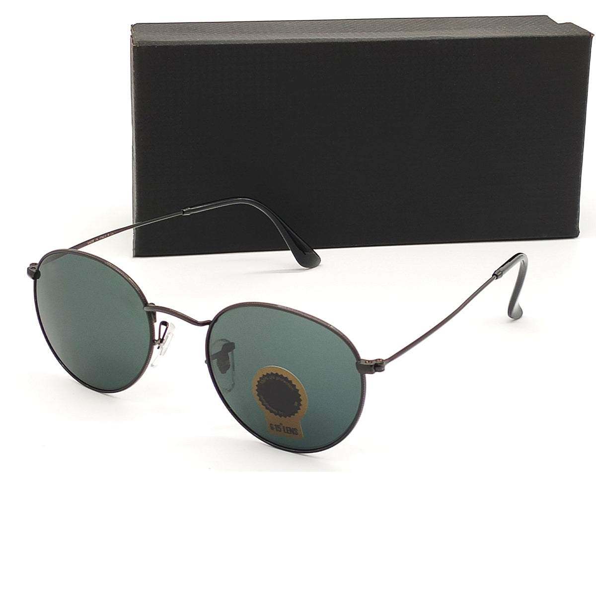 Black Nubelight Round Sunglasses (SUN-RN-3447-BLK1BLK-M) SWASTIK CREATIONS The Trend Point