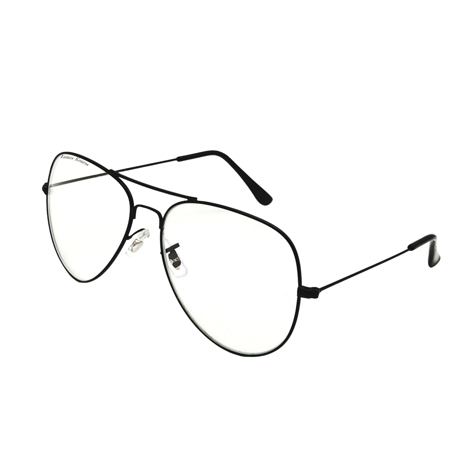 Clear(Transparent) Armstoner Aviator Sunglasses (SUN-LK-3026-CLR5BLK-M)