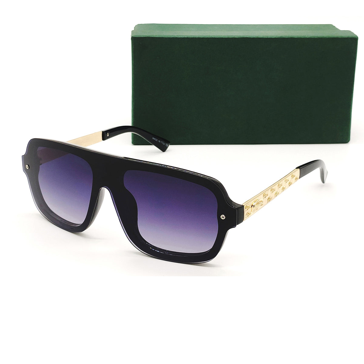 Black HONEST Square Sunglasses (SUN-LC-0791-BLK2GLD) - SWASTIK CREATIONS The Trend Point SWASTIK CREATIONS The Trend Point