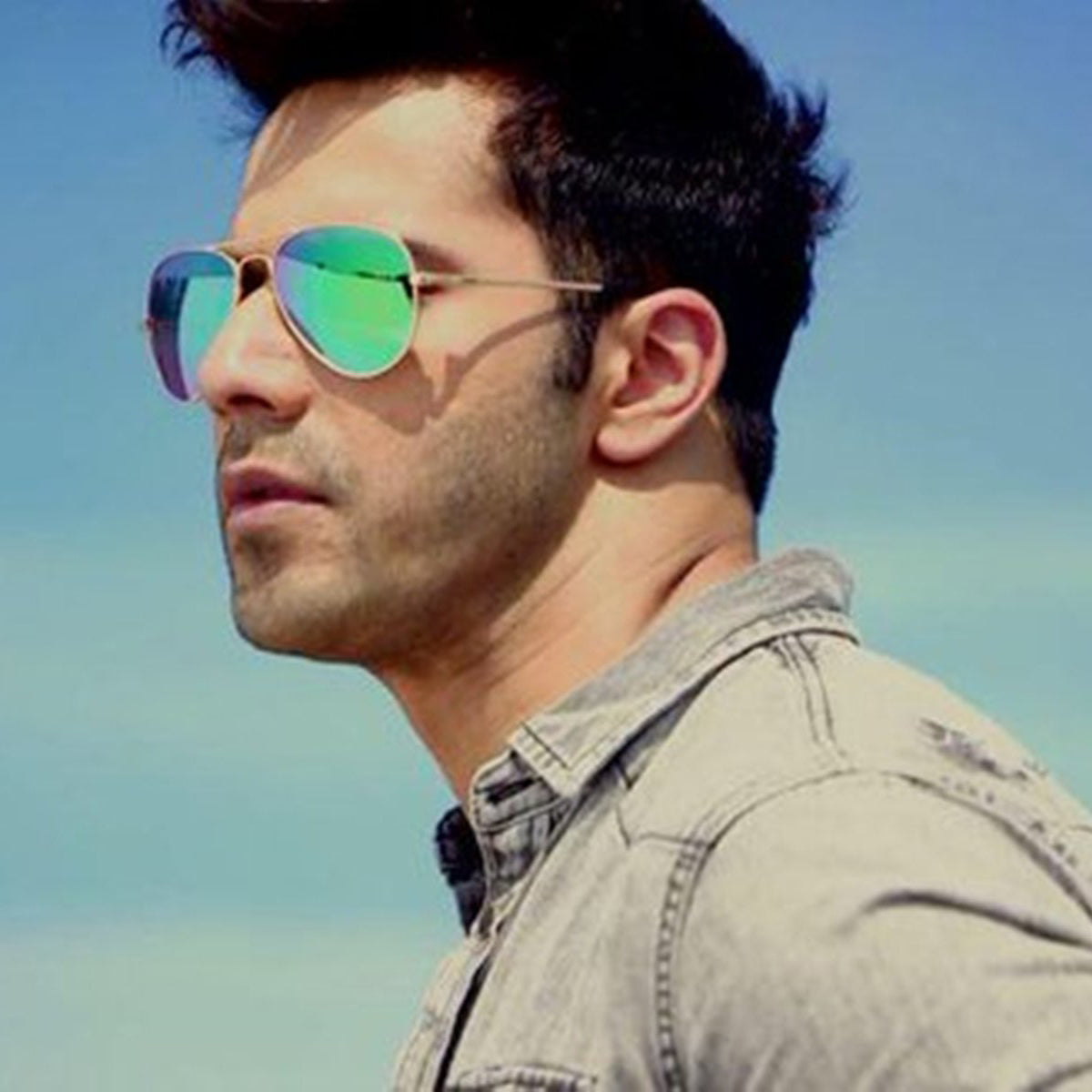 Purosangue 3026 Aviator Sunglasses (SUN-RN-3026-AQG3GLD-M) SWASTIK CREATIONS The Trend Point