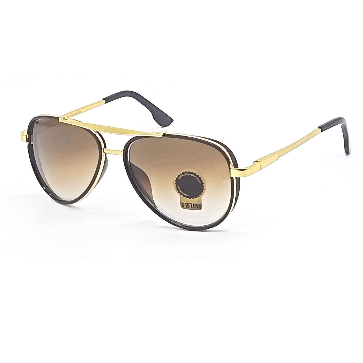 Frogurist 4414 Aviator Sunglasses (SUN-RN-4414-BRN2GLD-M) SWASTIK CREATIONS The Trend Point