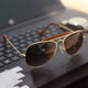 Brown Novaper Aviator Sunglasses (SUN-RN-3422-BRN1GLD-M)