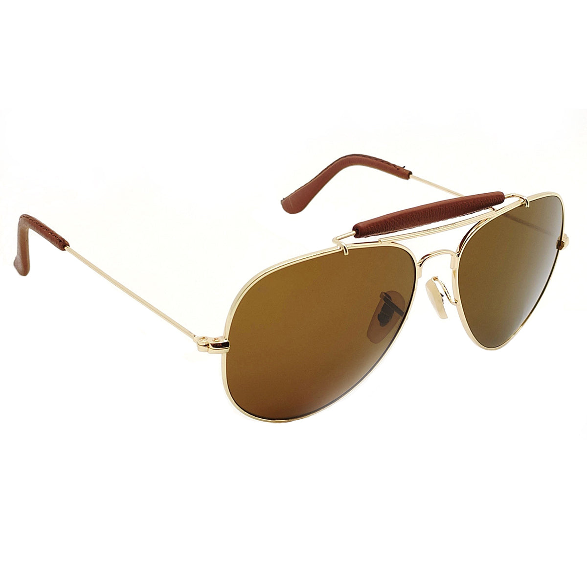 Brown Novaper Aviator Sunglasses (SUN-RN-3422-BRN1GLD-M) SWASTIK CREATIONS The Trend Point