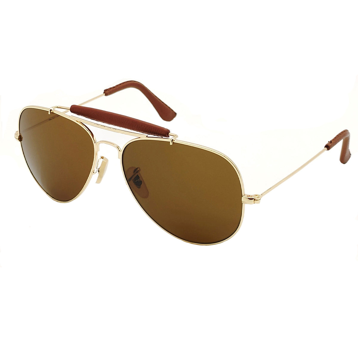 Brown Novaper Aviator Sunglasses (SUN-RN-3422-BRN1GLD-M) SWASTIK CREATIONS The Trend Point