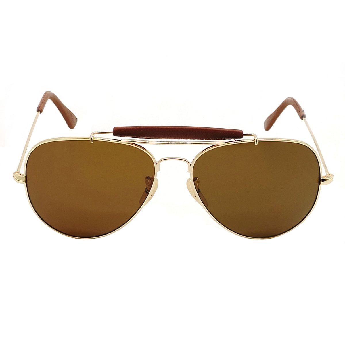 Brown Novaper Aviator Sunglasses (SUN-RN-3422-BRN1GLD-M) SWASTIK CREATIONS The Trend Point