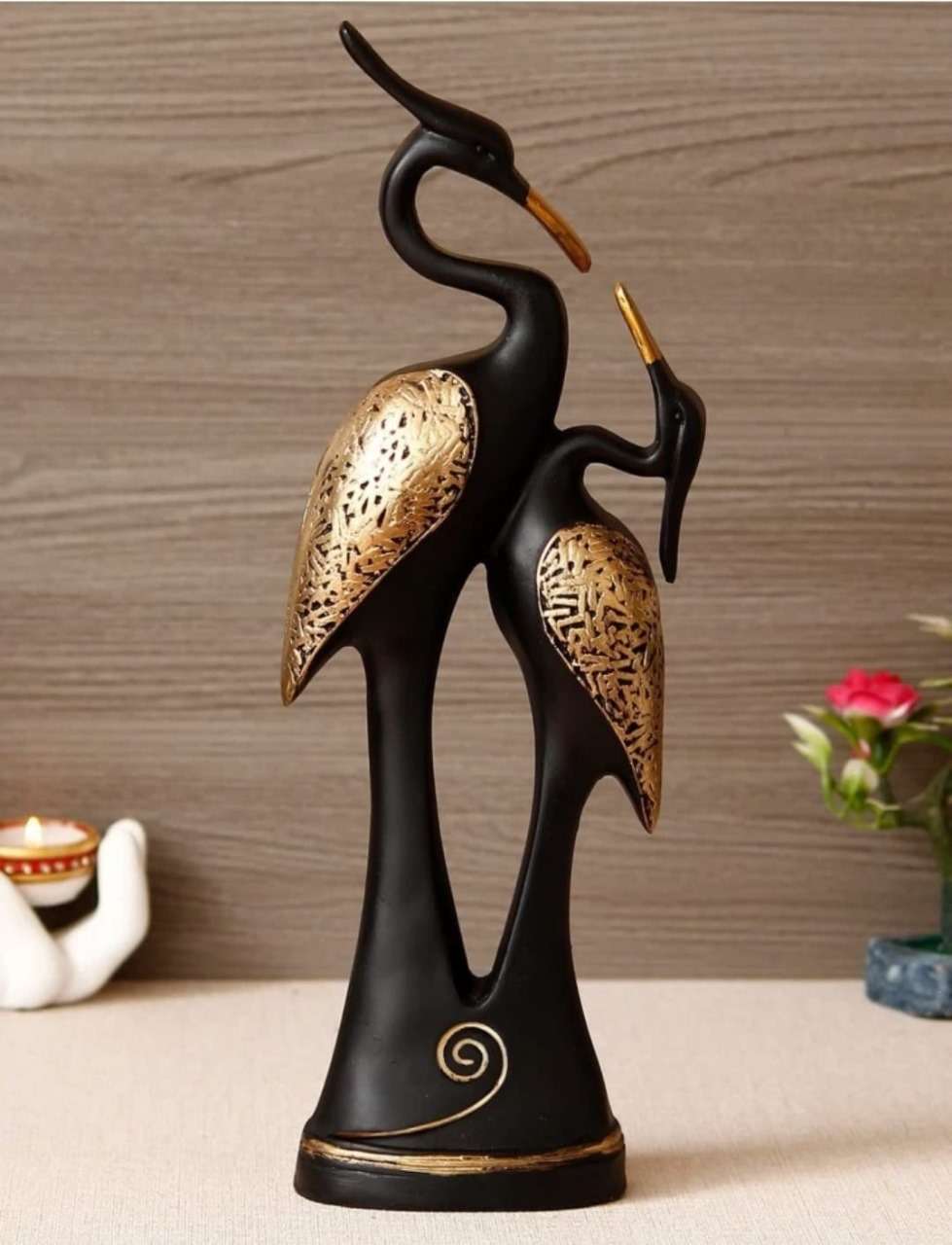 Swastik Trend Point Pair of Lucky Kissing Swan Duck Couple Statue, Sculptures Showpieces Creative Abstract Design Art | Decorative Item for Home Decor Living Room | Love Birds Decorative Figurines SWASTIK CREATIONS The Trend Point