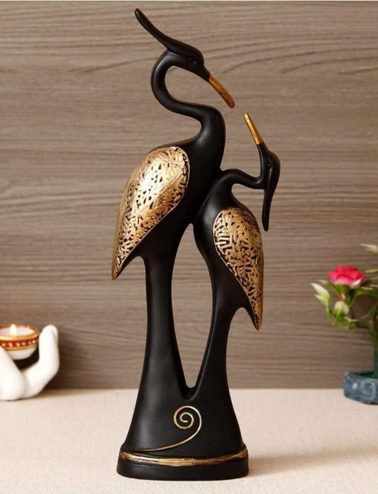 Swastik Trend Point Pair of Lucky Kissing Swan Duck Couple Statue, Sculptures Showpieces Creative Abstract Design Art | Decorative Item for Home Decor Living Room | Love Birds Decorative Figurines