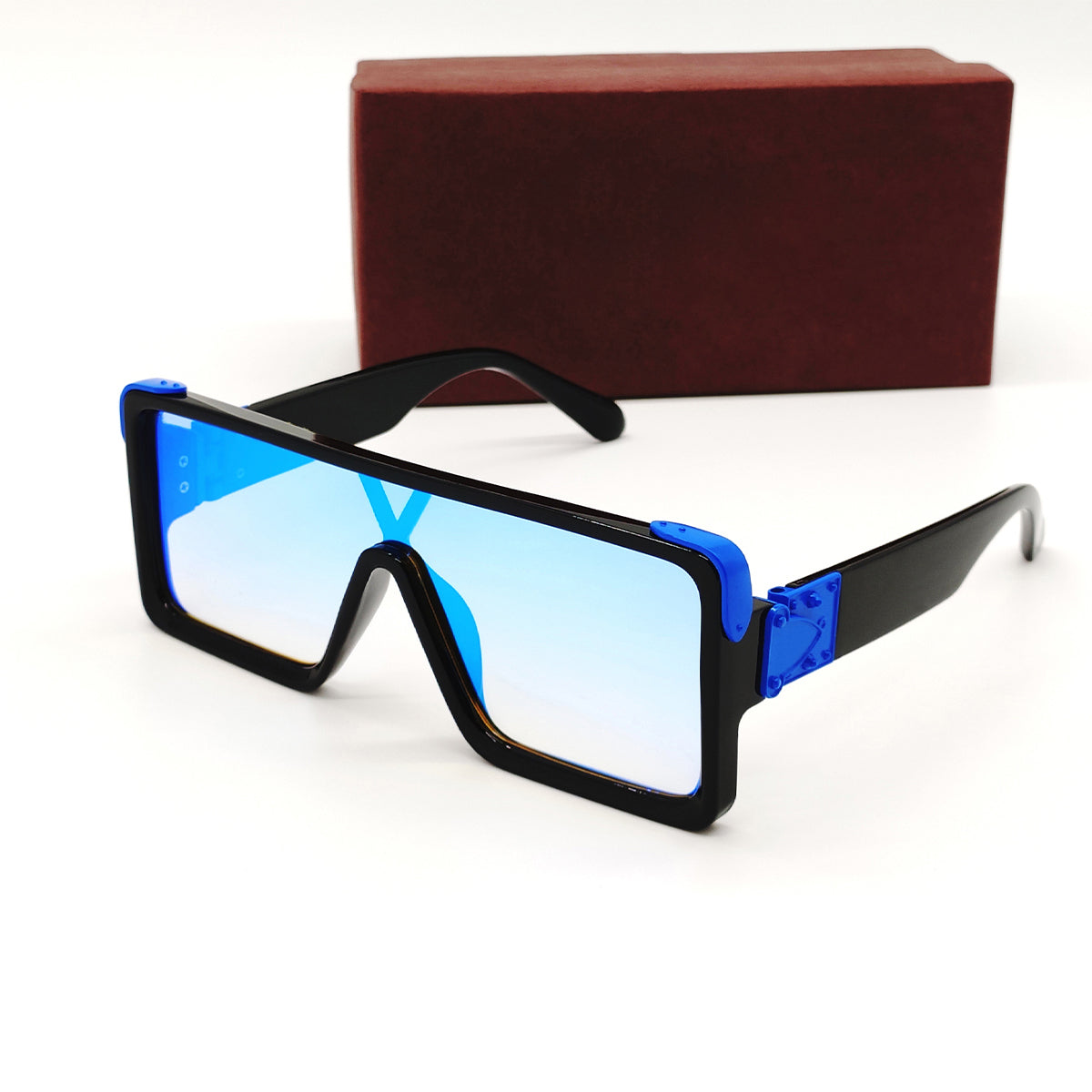 Aqua Blue Manchester Square Sunglasses (SUN-LV-1258-AQB3AQB-BLK) SWASTIK CREATIONS The Trend Point